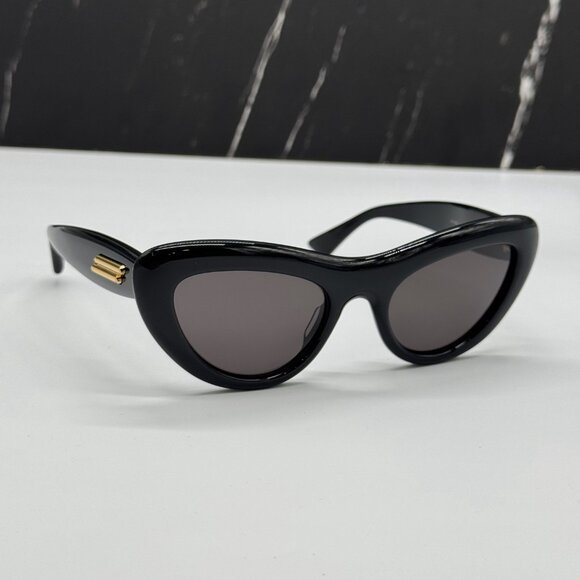 NEW BV1282S 001 BOTTEGA VENETA BLACK CAT EYE WOMEN SUNGLASSES - Picture 6 of 14